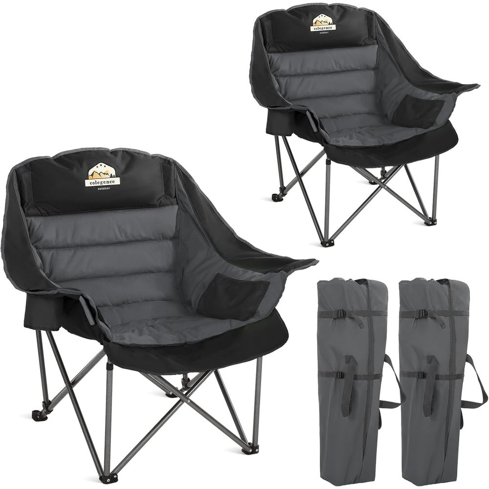 Outdoor Furniture Xl - Übergroße Campingstühle im 2er-Set, gepolsterte Campingstühle,