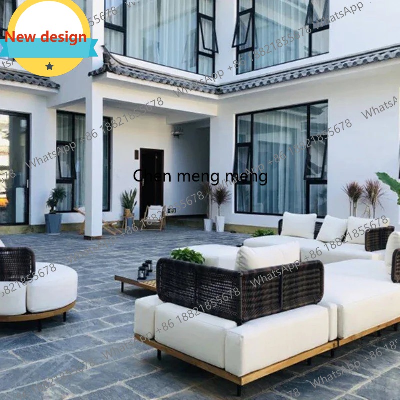 Outdoor Furniture Japanese Style - D80 Japanischer Stil Schlichte Teak-Gartensofas Hochwertige