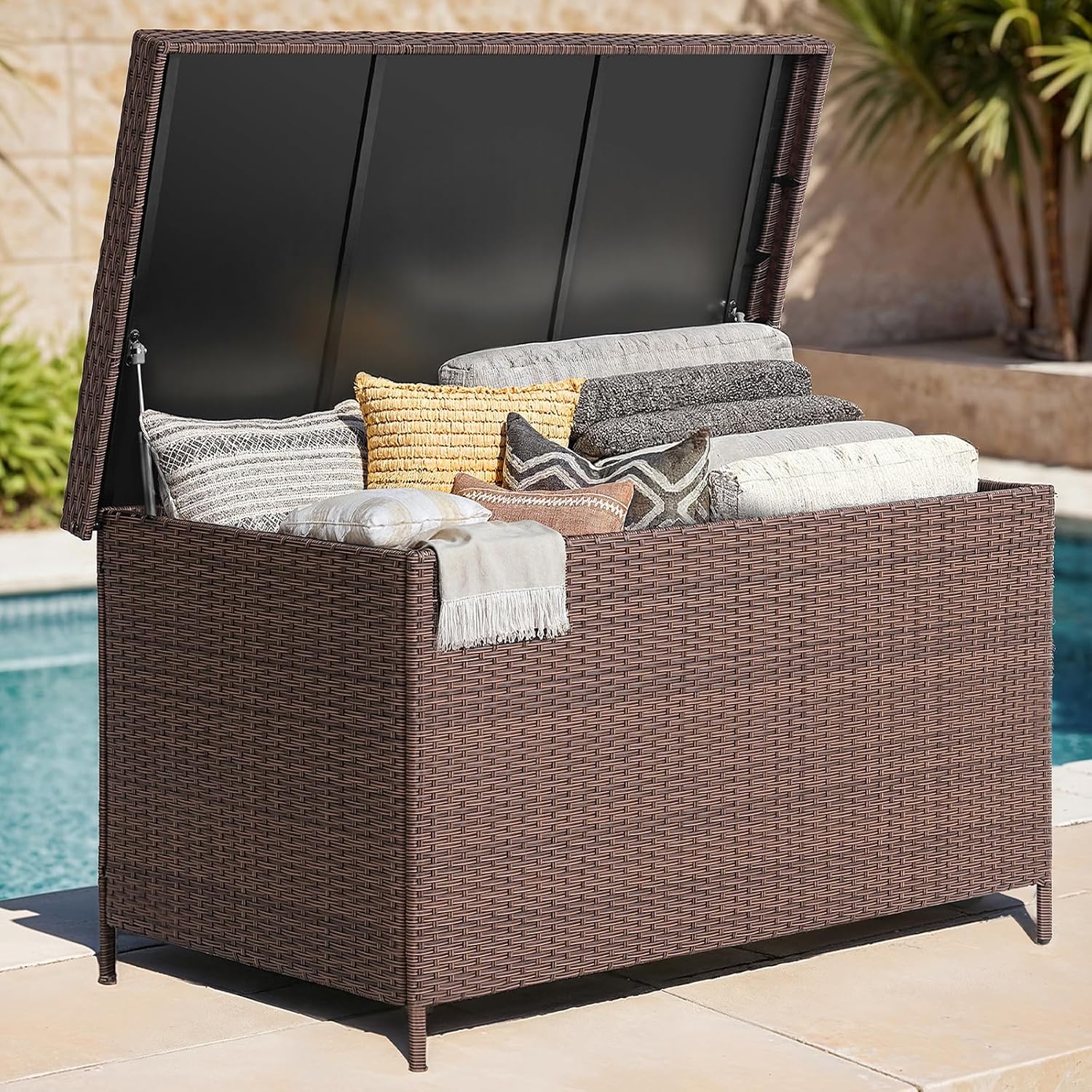 Outdoor Furniture Xl - 158 Gallonen XL Harz-Gartenbox, wasserdicht, wetterfest,