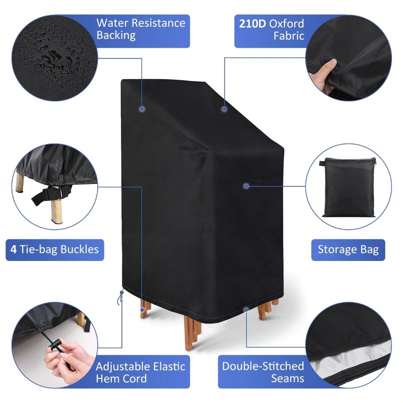 Outdoor Furniture Cover - 1/2/PCS Staubabdeckung für Stapelstühle, wasserdicht, staubdicht,