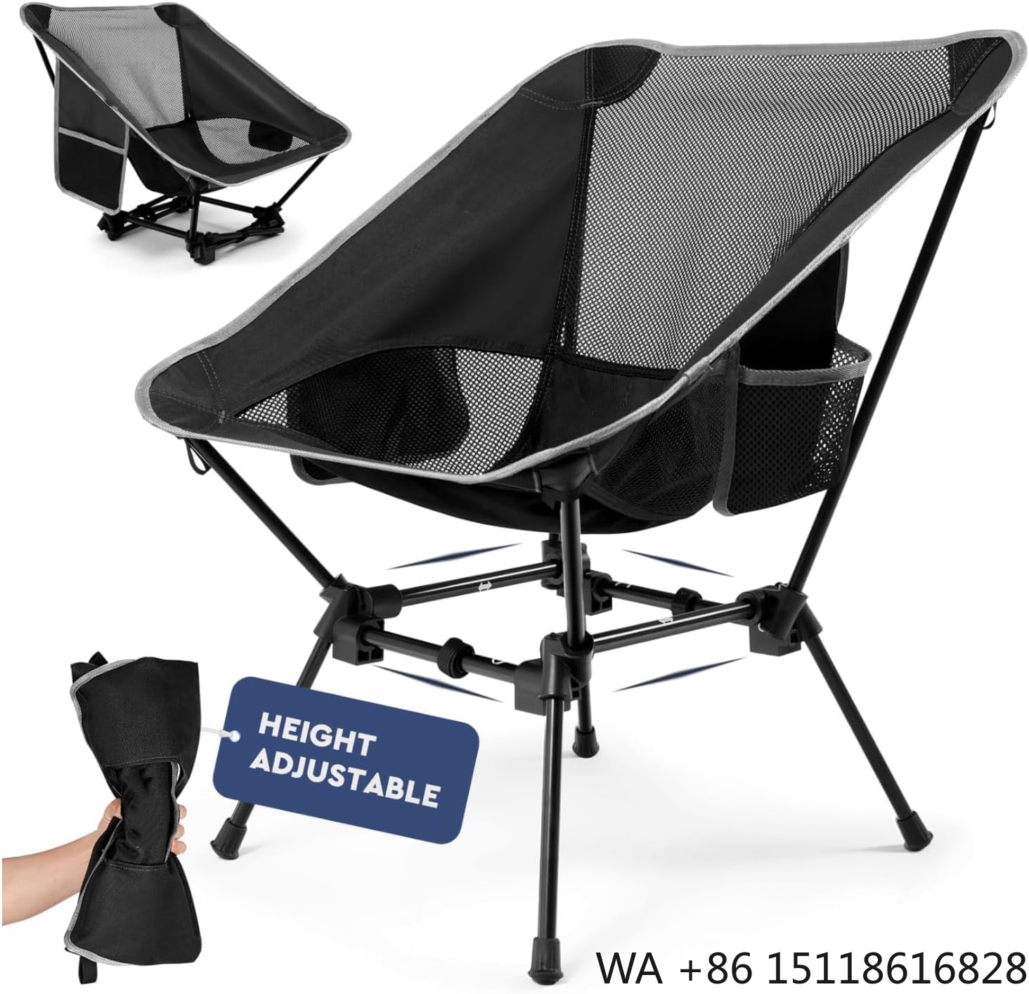 Outdoor Furniture Recliner Set - Leichter Campingstuhl, Campingstuhl für Erwachsene, Höhenverstellbarer