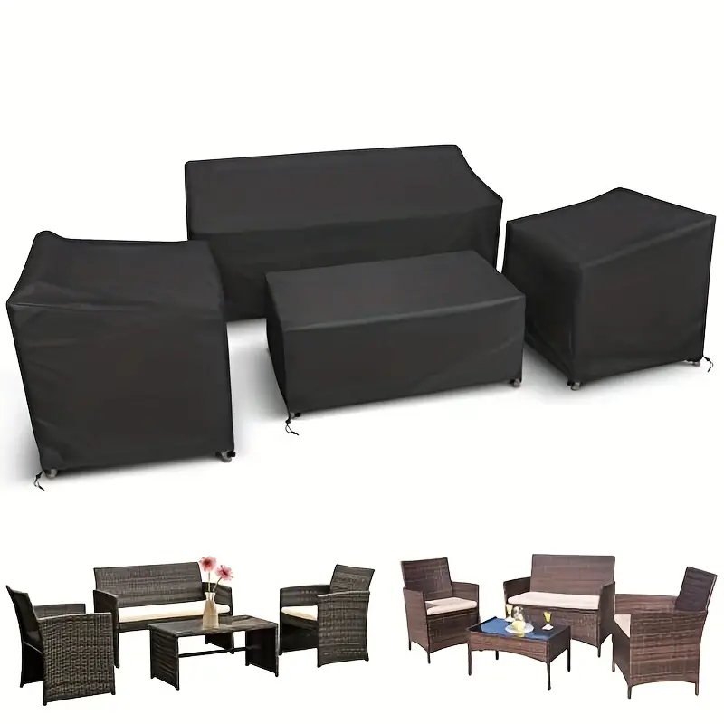 Outdoor Furniture Recliner Set - 4 Stück/Set Terrassenmöbel-Abdeckungen, robuste, wasserdichte Gartenmöbel-Abdeckungen,