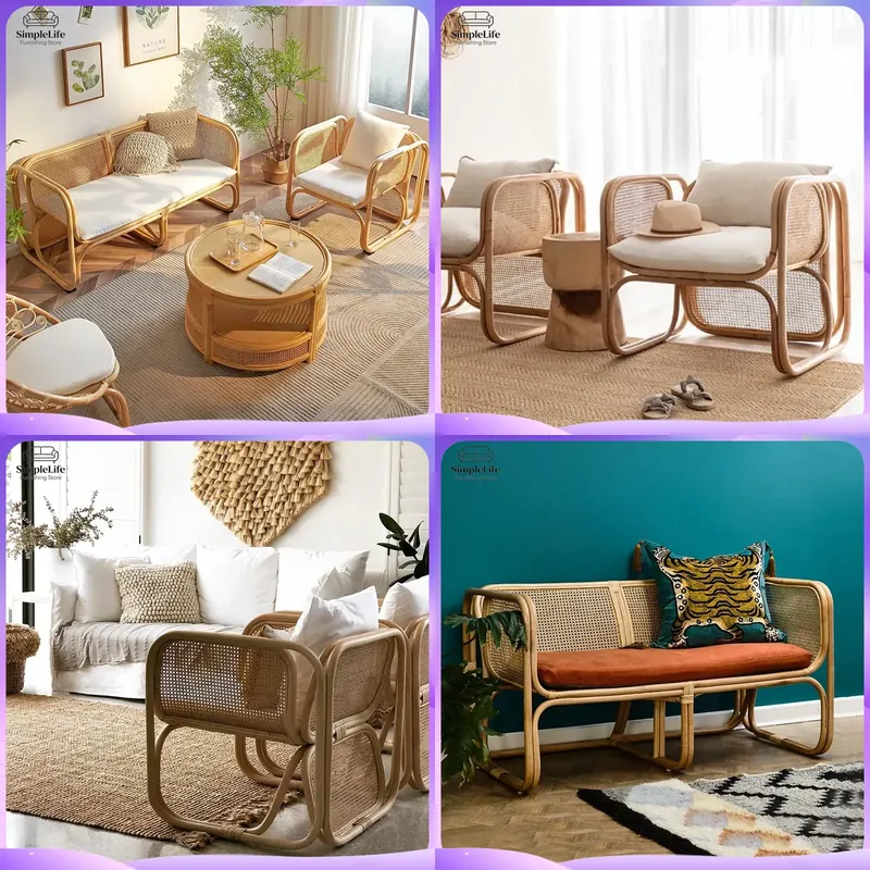 Outdoor Furniture Japanese Style - Japanischer Rattan-Gartensofa-Set für Balkon und Terrasse