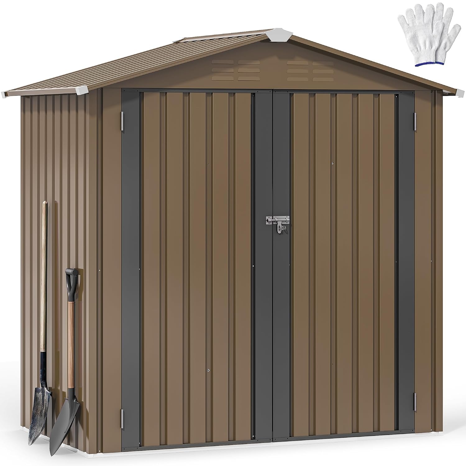 Outdoor Furniture Metal - 6x4ft Metall-Gartenhaus, wasserdichter Geräteschuppen, robuste Aufbewahrungseinheit