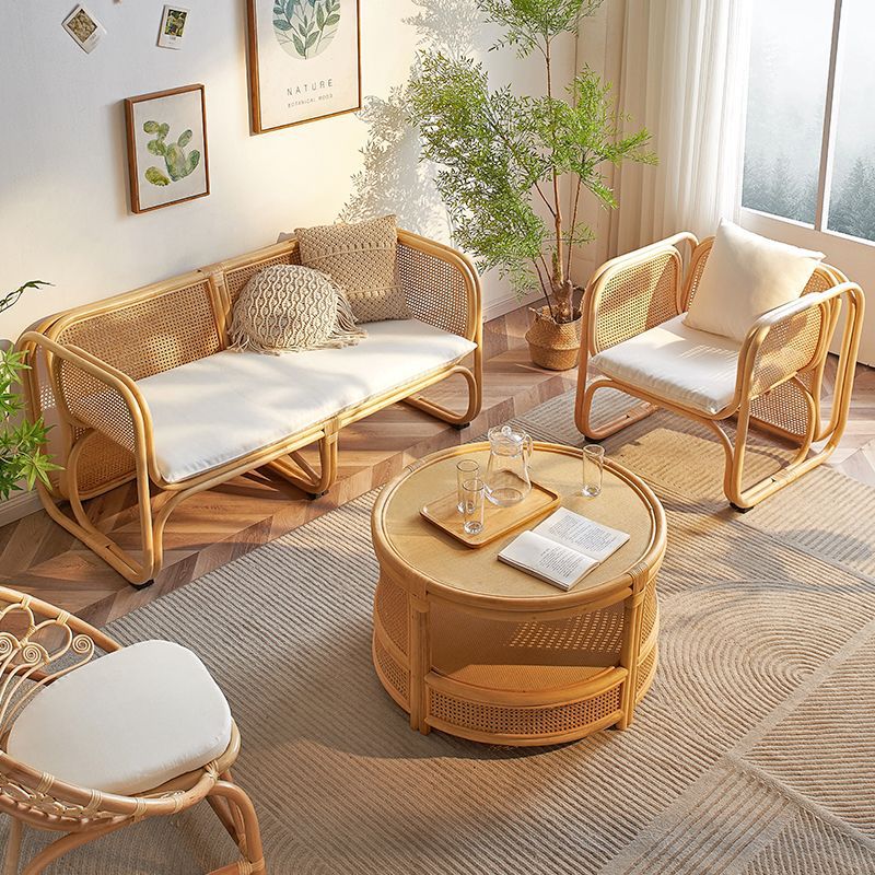 Outdoor Furniture Japanese Style - Japanische Rattan-Sofa-Kombination im Indonesischen Outdoor-Homestay-Stil, Balkon-Rattanstuhl,