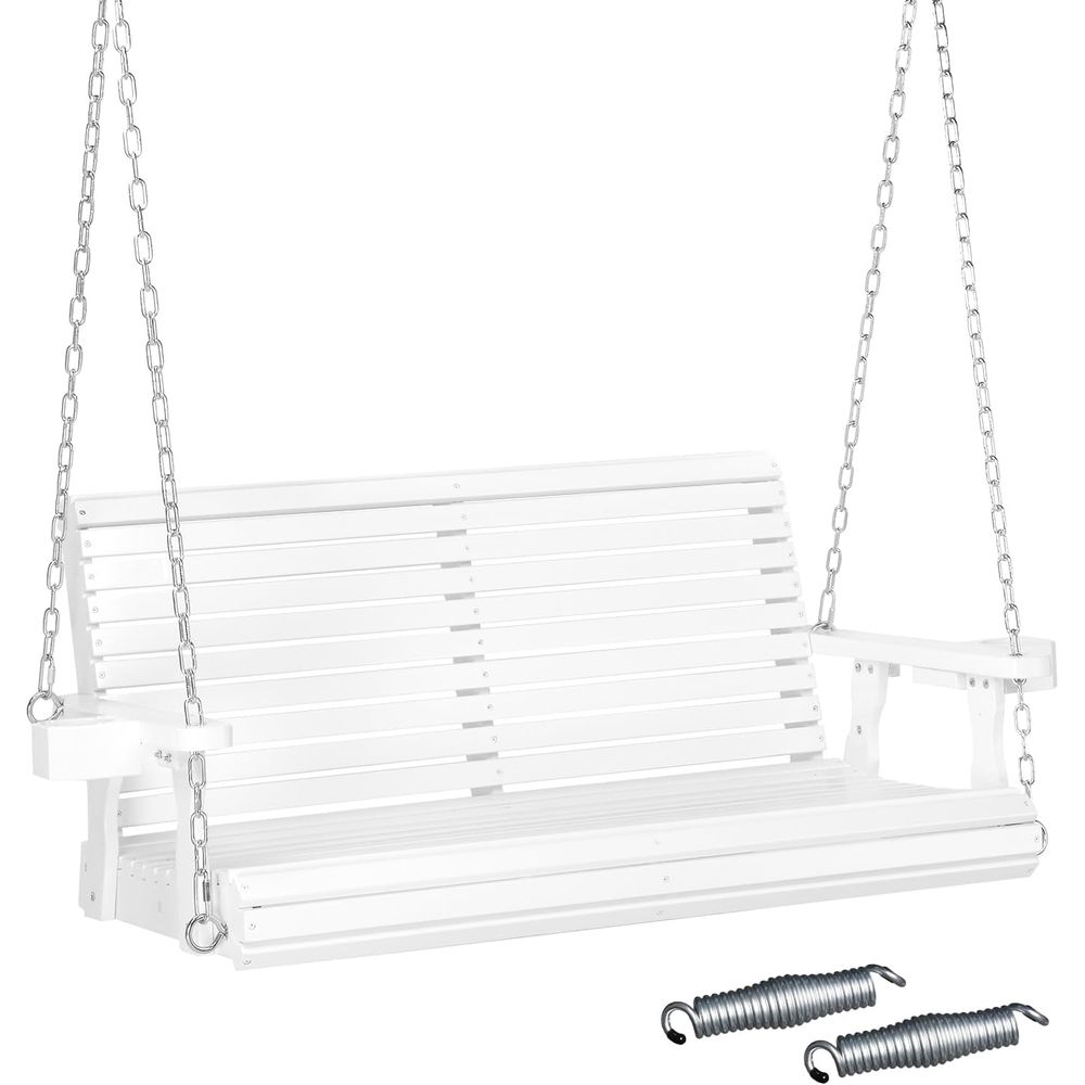 Outdoor Furniture Xl - XL-Garten-Holzschaukel für den Außenbereich mit Getränkehaltern,