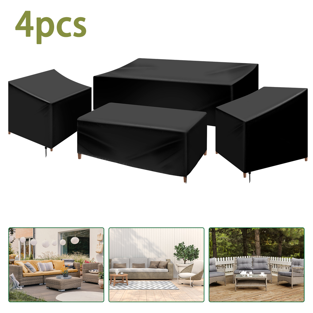 Outdoor Furniture Fabric Waterproof - 4-teiliges Abdeckungsset für Terrassenmöbel, robuste, wasserdichte