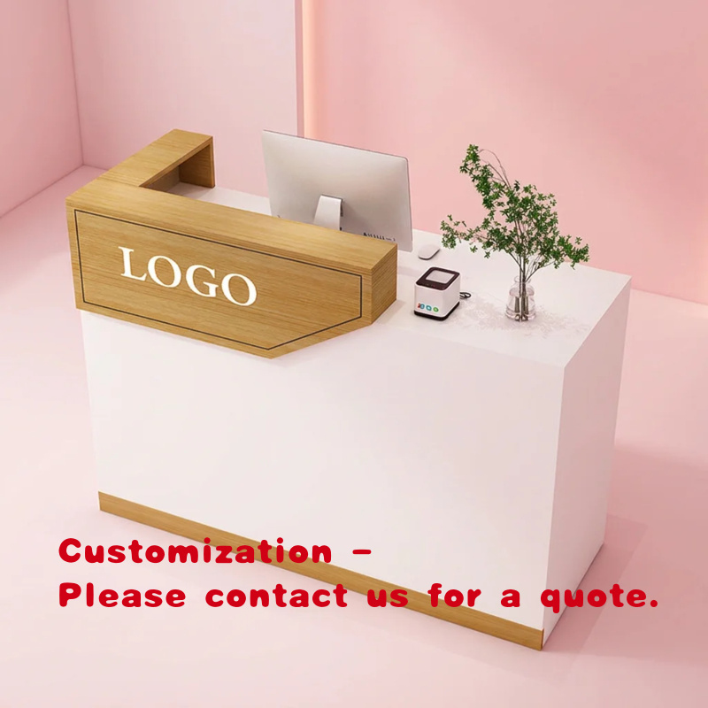 Outdoor Furniture Wooden - Maßgefertigter Holz-Hotelrezeptionstresen Moderner Büro-Empfangstresen Größe 1m