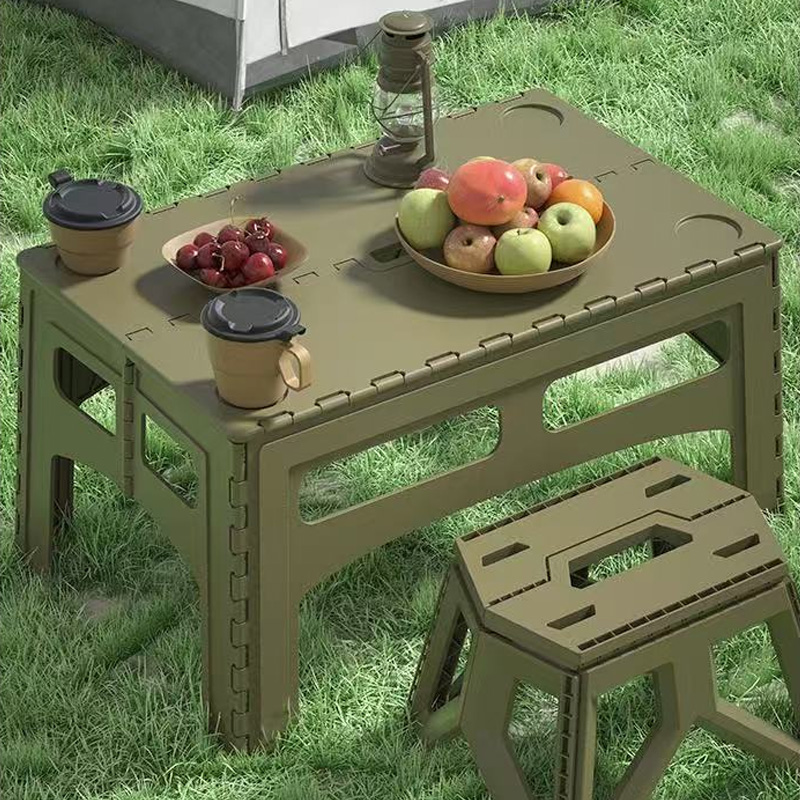 Outdoor Furniture Exhibition - Zusammenklappbarer, tragbarer Outdoor-Campingtisch aus erweitertem Kunststoff,
