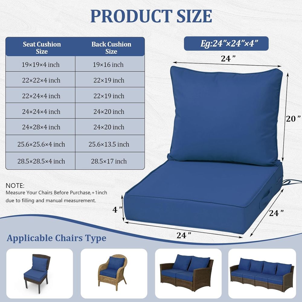 24x24 Outdoor-Tiefsitzkissen-S – Outdoor Furniture Waterproof Bewertung und Preis
