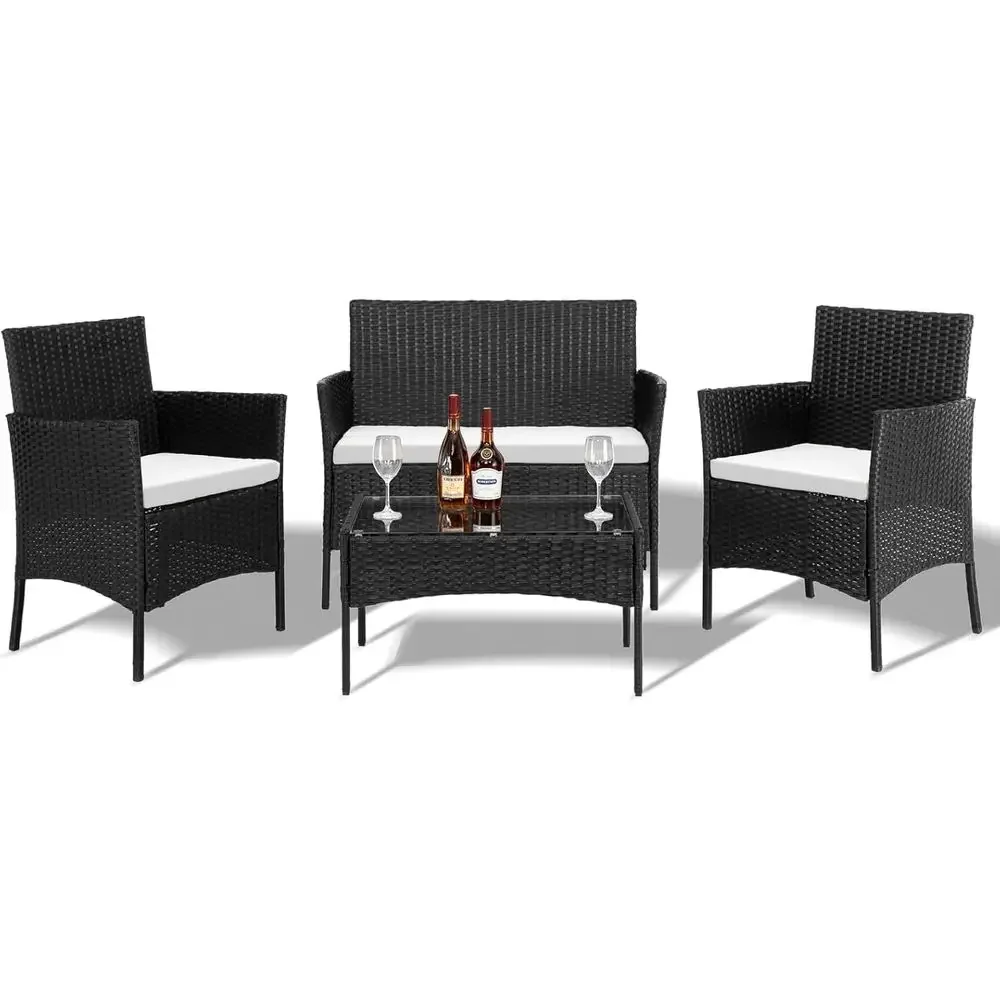 4-teiliges Outdoor-Gartenmöbel – Outdoor Furniture Loveseat Bewertung und Preis