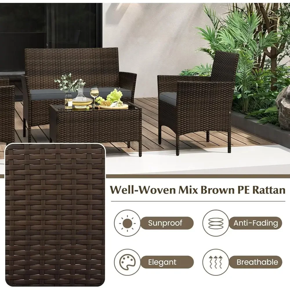 8-teiliges Outdoor-Rattan-Gart – Outdoor Furniture Loveseat Bewertung und Preis