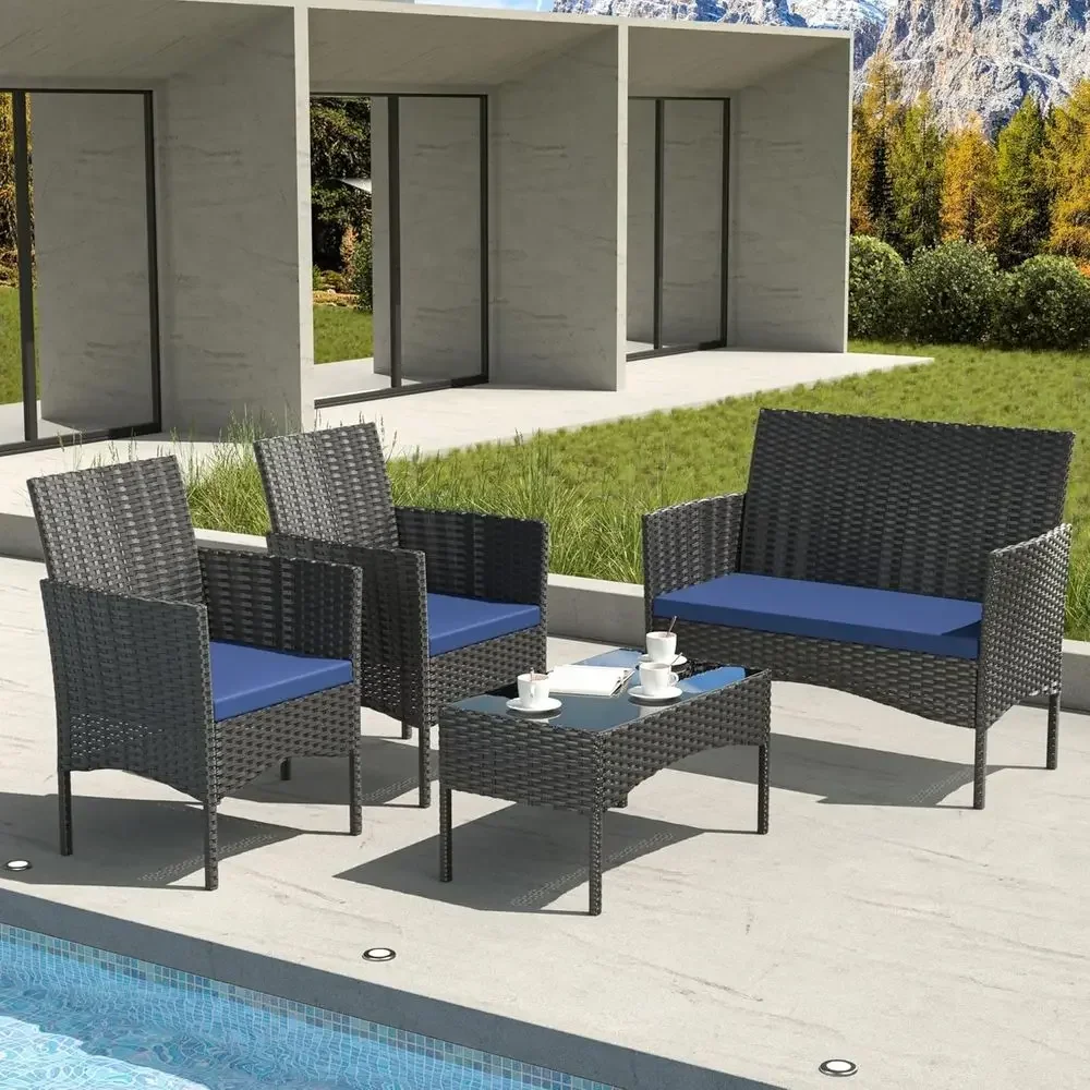 4-teiliges Gartenmöbel-Set: Ko – Outdoor Furniture Loveseat Bewertung und Preis