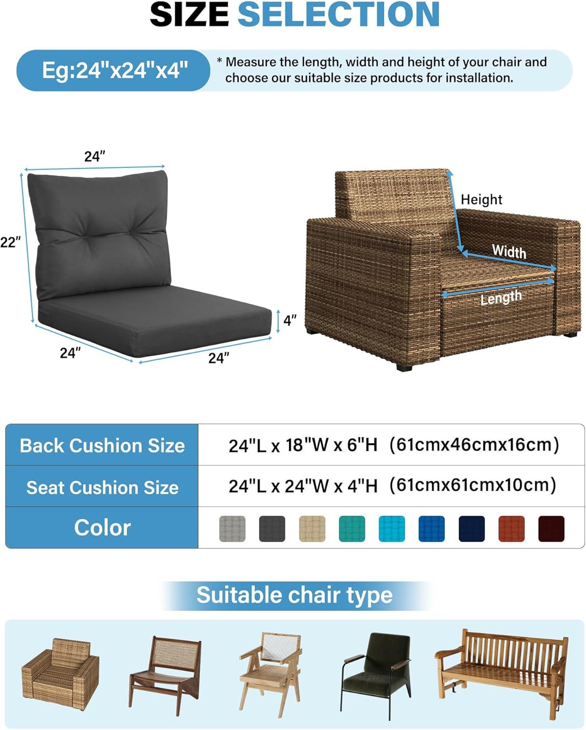 Outdoor-Terrassenmöbel, dunkel – Outdoor Furniture Cushions 24 X 24 Bewertung und Preis