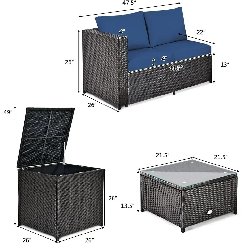 Wetterfestes 4-teiliges Terras – Outdoor Furniture Loveseat Bewertung und Preis