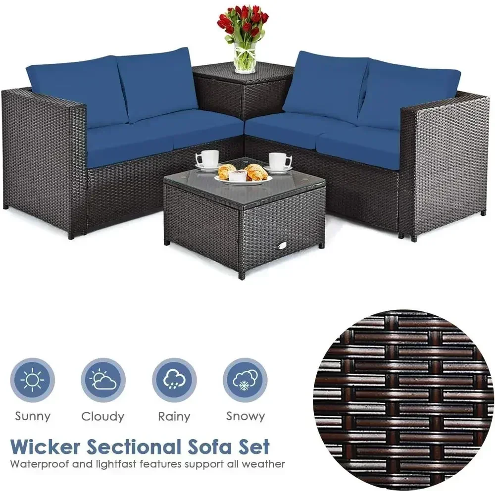 Wetterfestes 4-teiliges Terras – Outdoor Furniture Loveseat Bewertung und Preis