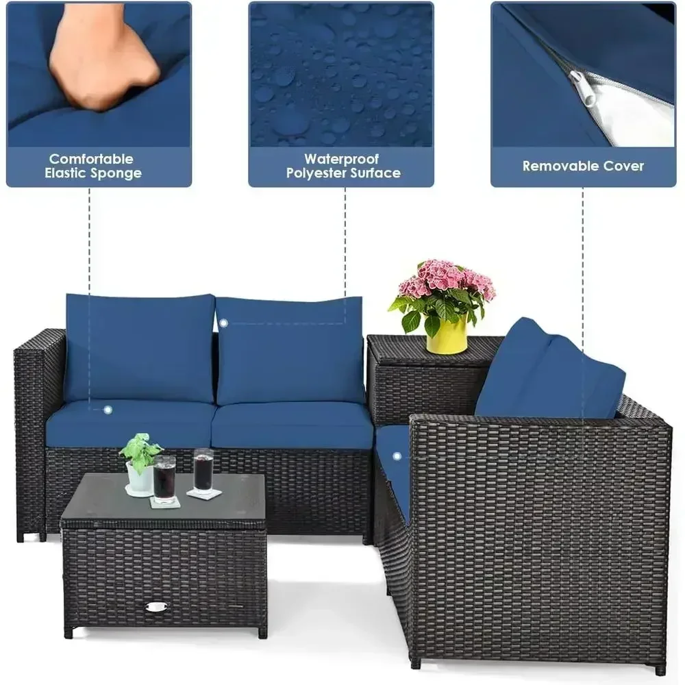 Wetterfestes 4-teiliges Terras – Outdoor Furniture Loveseat Bewertung und Preis