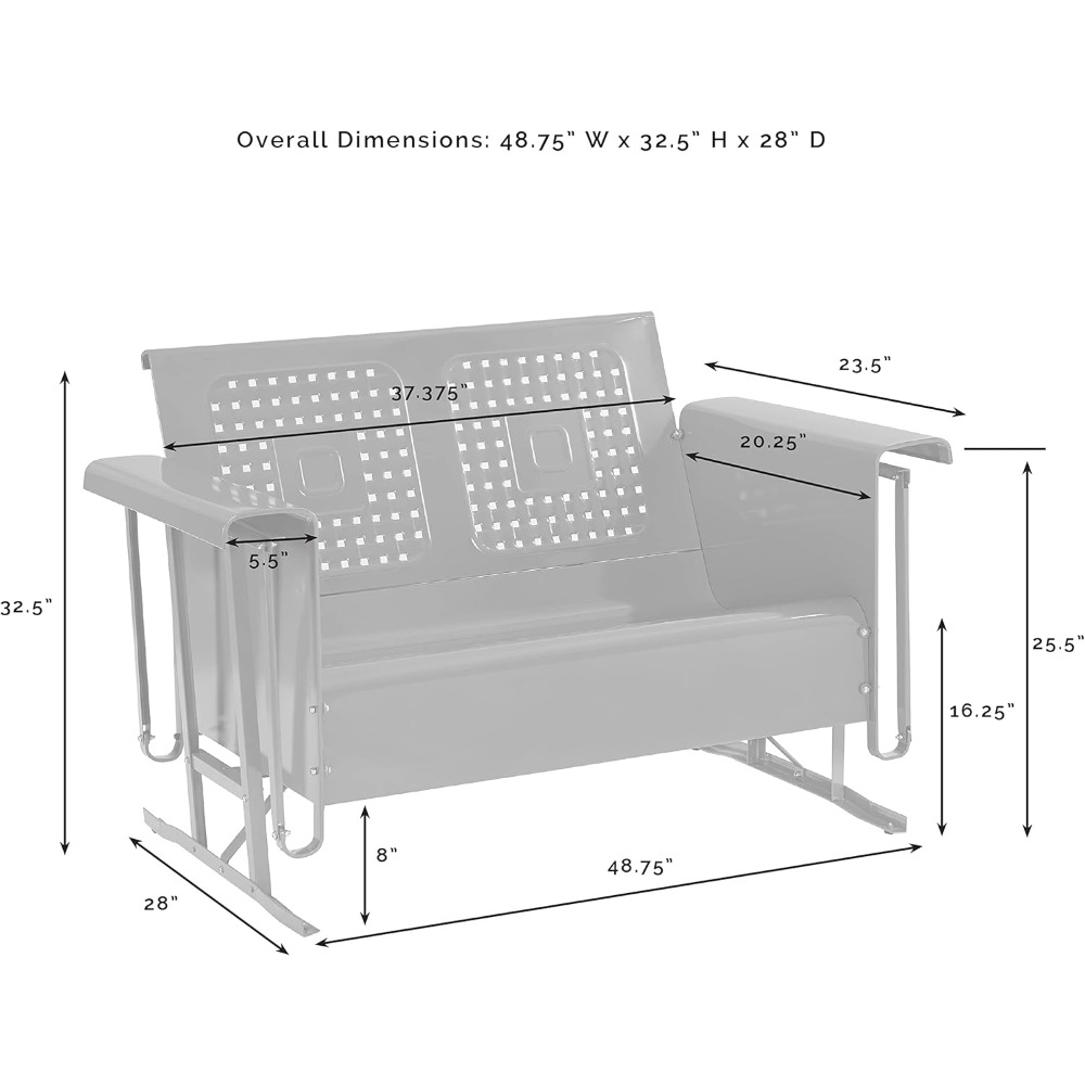 Bates Retro Metal Outdoor Love – Outdoor Furniture Loveseat Bewertung und Preis