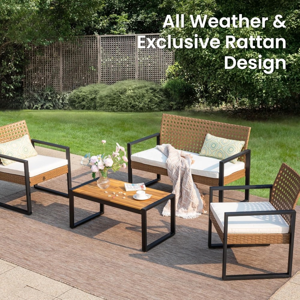 Terrassen-Rattanmöbel-Set für  – Outdoor Furniture Loveseat Bewertung und Preis