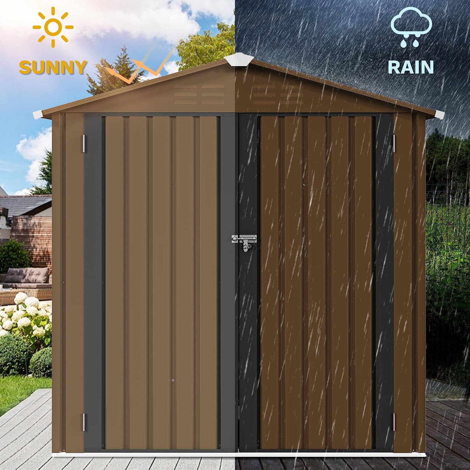 6x4ft Metall-Gartenhaus, wasse – Outdoor Furniture Metal Bewertung und Preis