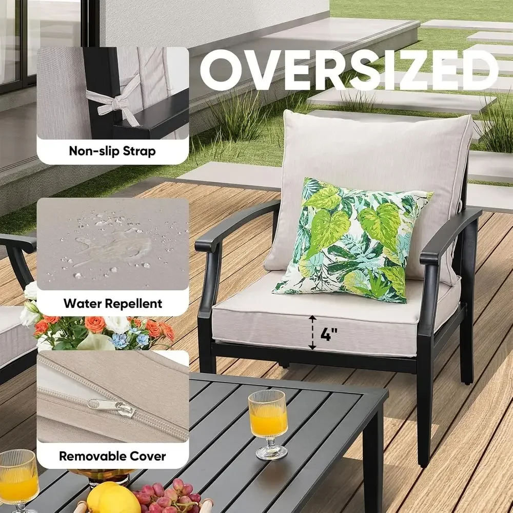 4-teiliges Gartenmöbel-Set: Zw – Outdoor Furniture Loveseat Bewertung und Preis
