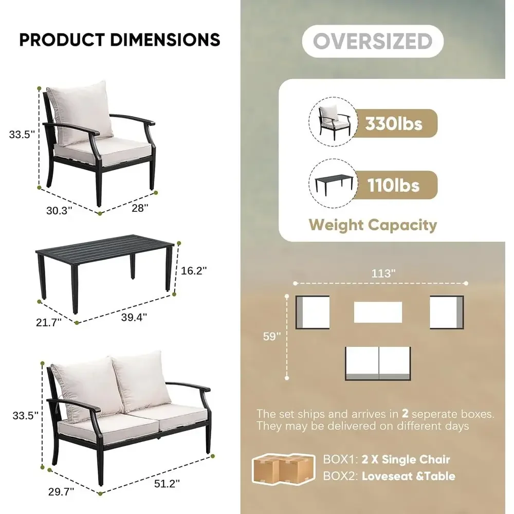 4-teiliges Gartenmöbel-Set: Zw – Outdoor Furniture Loveseat Bewertung und Preis