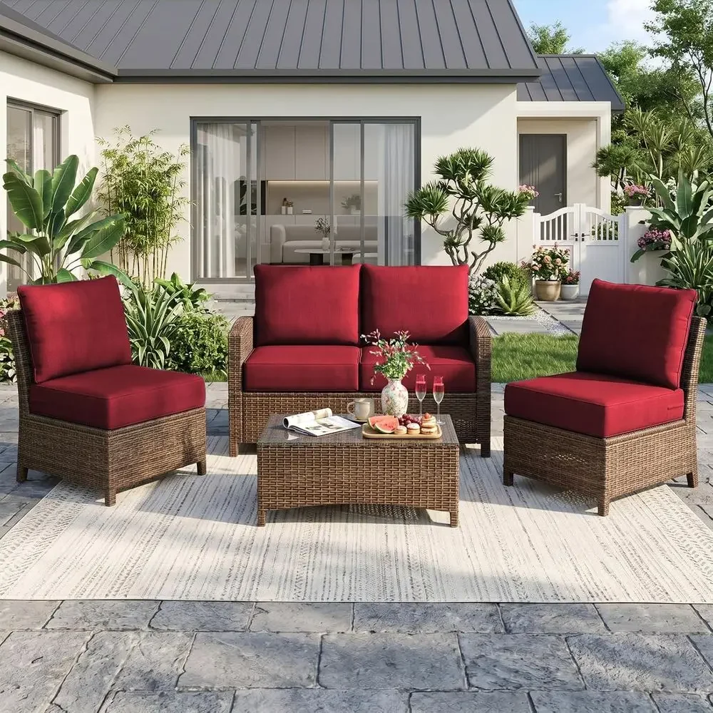 Outdoor-Sitzkissen-Set – 4 x 2 – Outdoor Furniture Cushions 24 X 24 Bewertung und Preis