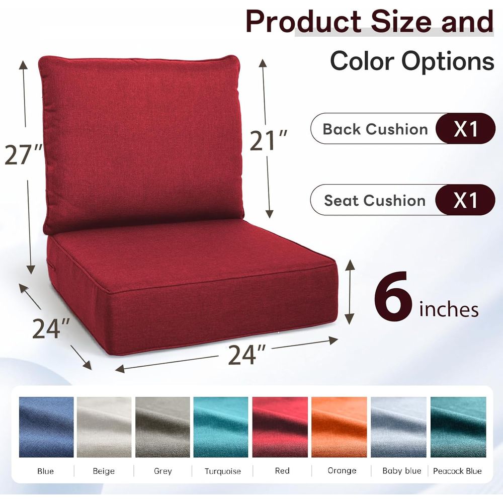 Luxuriöses 6 Zoll dickes Outdo – Outdoor Furniture Cushions 24 X 24 Bewertung und Preis