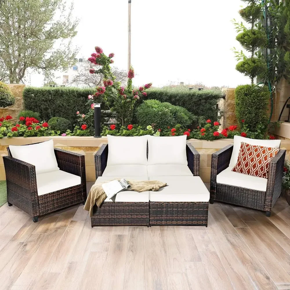 5-teiliges Outdoor-Gartenmöbel – Outdoor Furniture Loveseat Bewertung und Preis