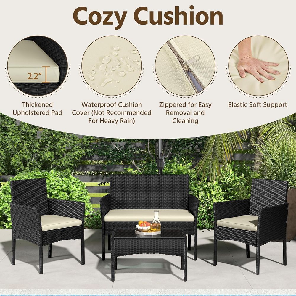 4-teiliges Gartenmöbel-Set: Ra – Outdoor Furniture Loveseat Bewertung und Preis