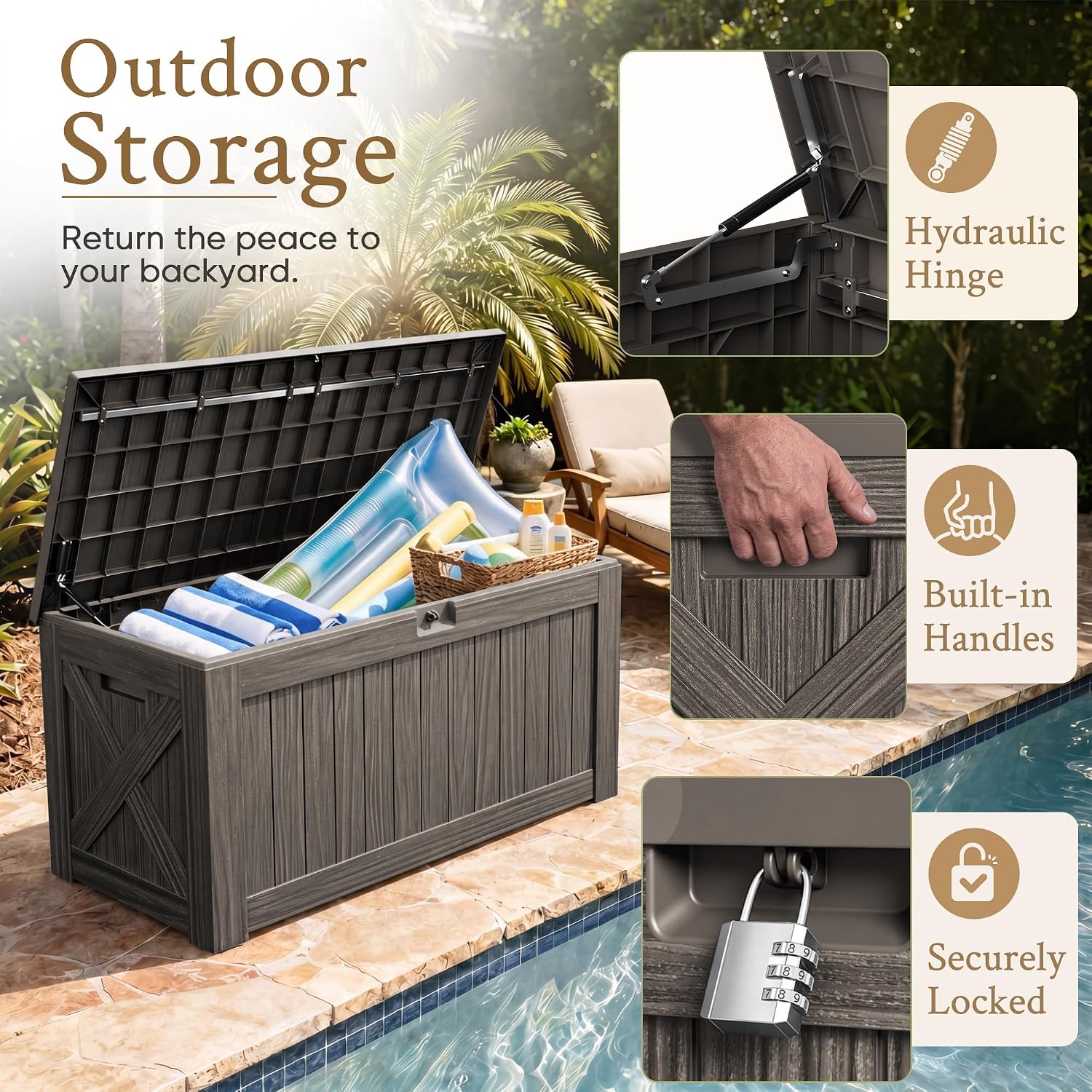 120 Gallonen Große Terrassenbo – Outdoor Furniture Wooden Bewertung und Preis