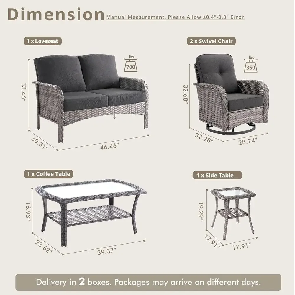 5-teiliges Gartenmöbel-Set mit – Outdoor Furniture Loveseat Bewertung und Preis