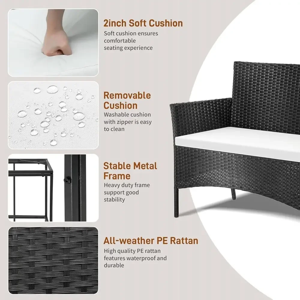 4-teiliges Outdoor-Gartenmöbel – Outdoor Furniture Loveseat Bewertung und Preis