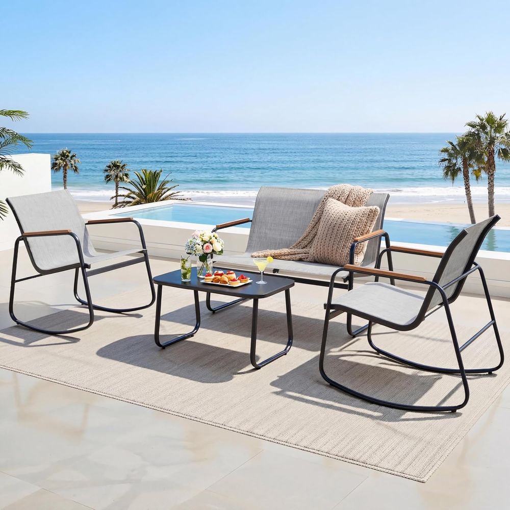 4-teiliges Outdoor-Gartenmöbel – Outdoor Furniture Loveseat Bewertung und Preis