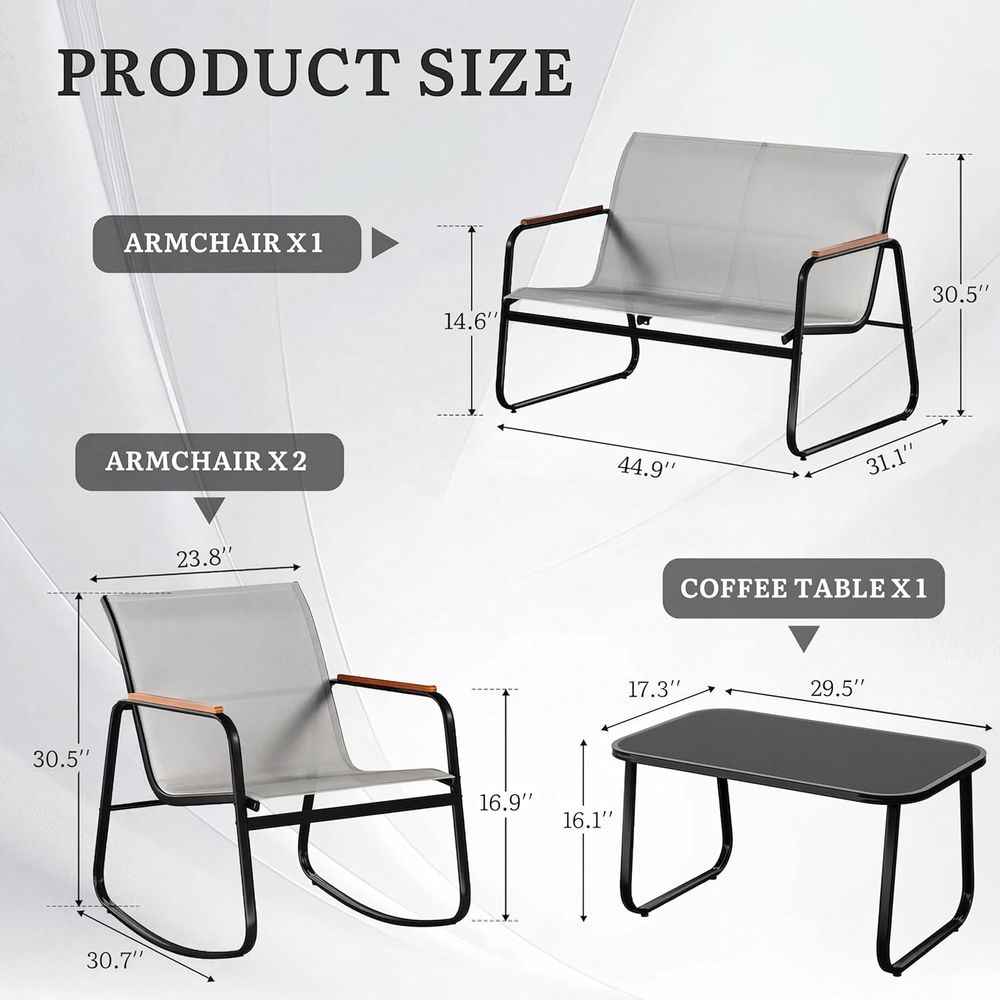 4-teiliges Outdoor-Gartenmöbel – Outdoor Furniture Loveseat Bewertung und Preis