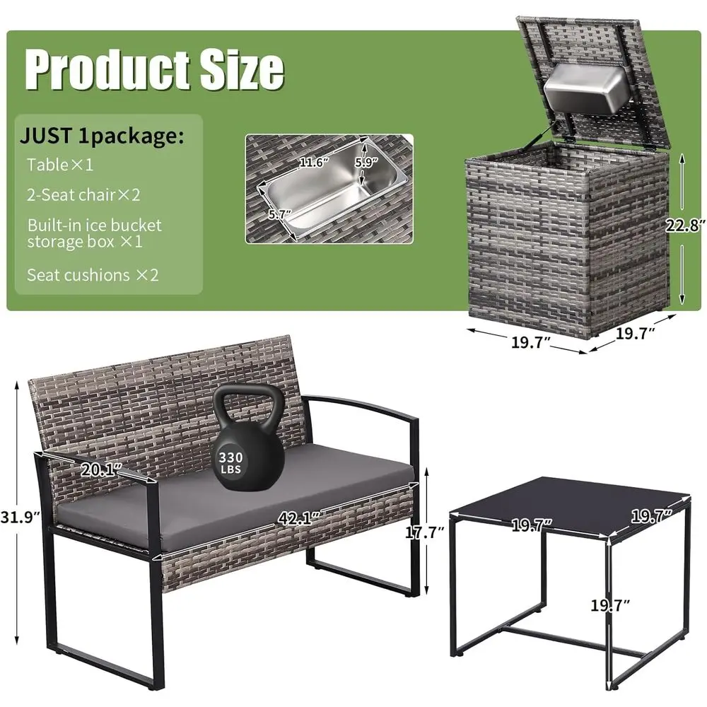 4-teiliges Gartenmöbel-Set mit – Outdoor Furniture Loveseat Bewertung und Preis