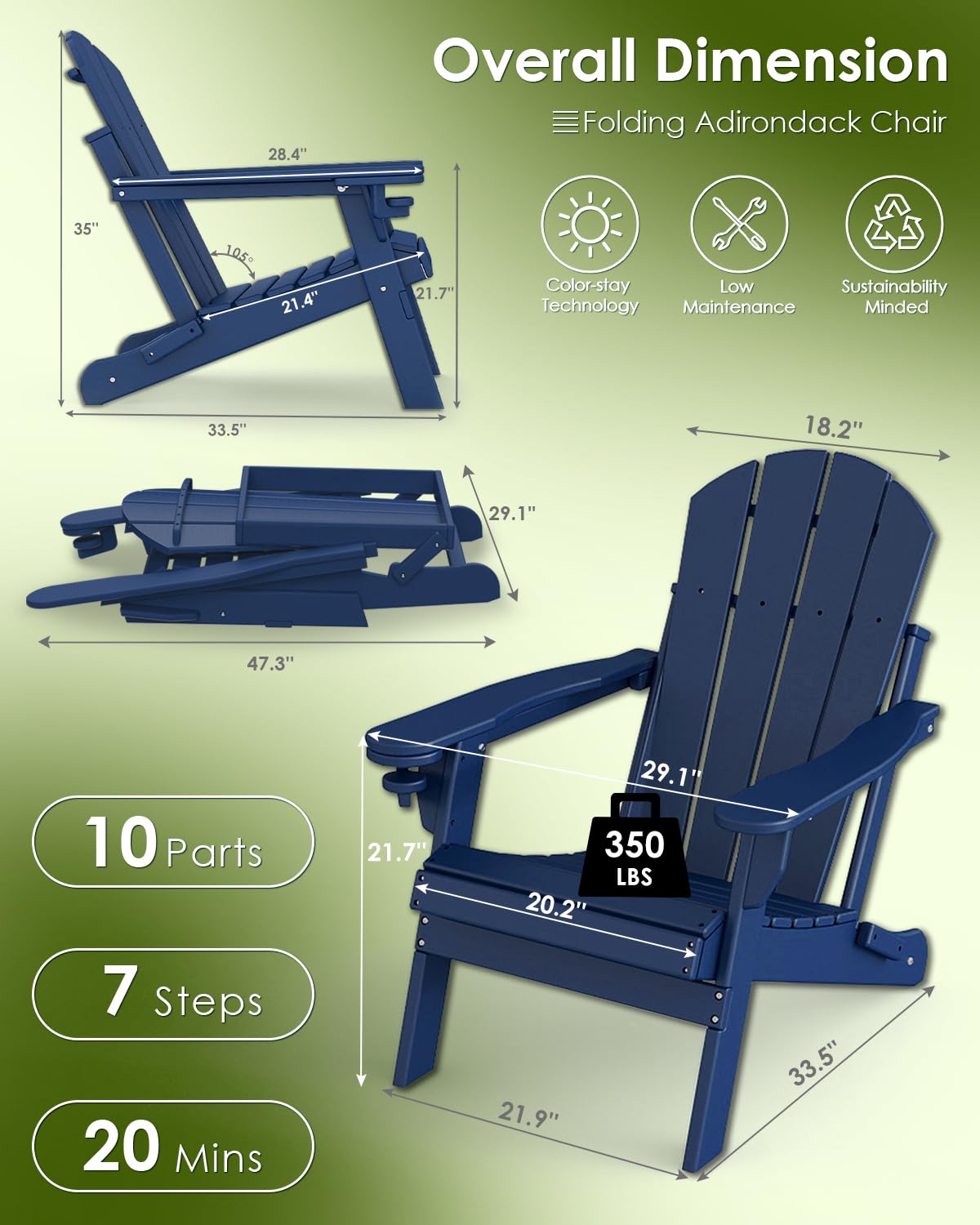 Stuhlset 2, klappbar, wetterfe – Outdoor Furniture Recliner Set Bewertung und Preis