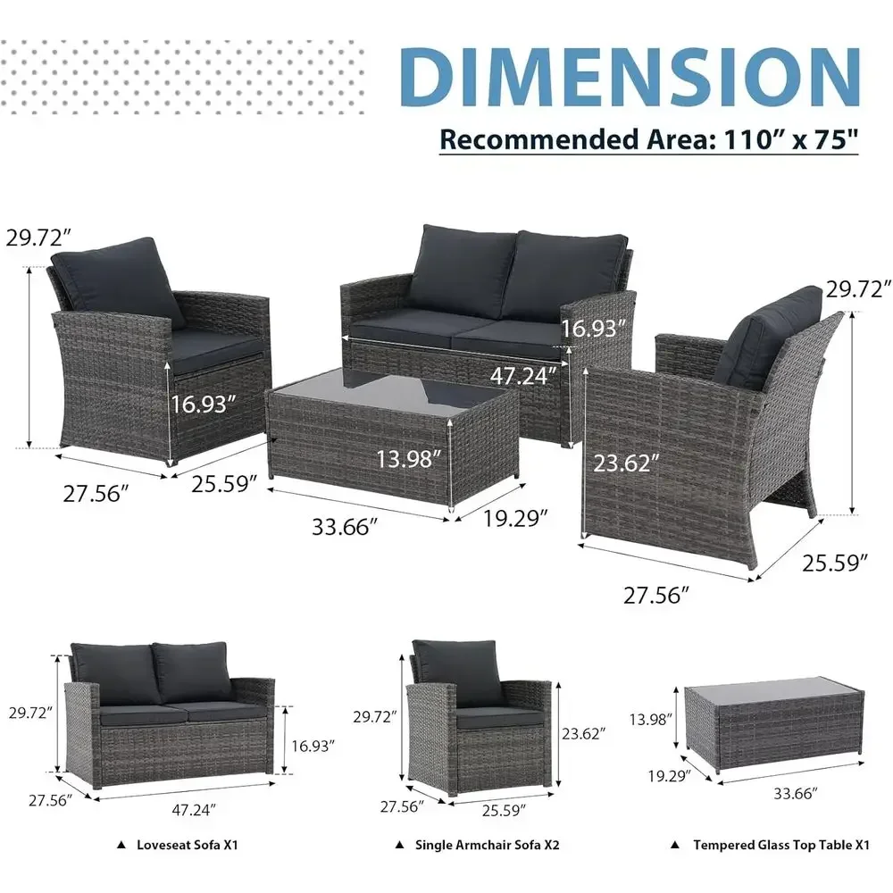 4-teiliges Gartenmöbel-Set für – Outdoor Furniture Loveseat Bewertung und Preis