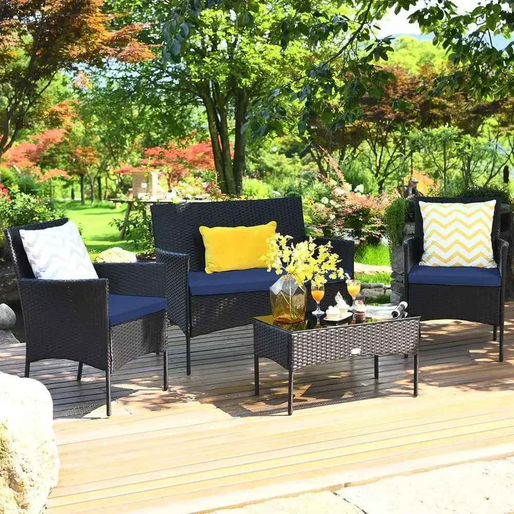 4-teiliges Outdoor-Gartenmöbel – Outdoor Furniture Loveseat Bewertung und Preis