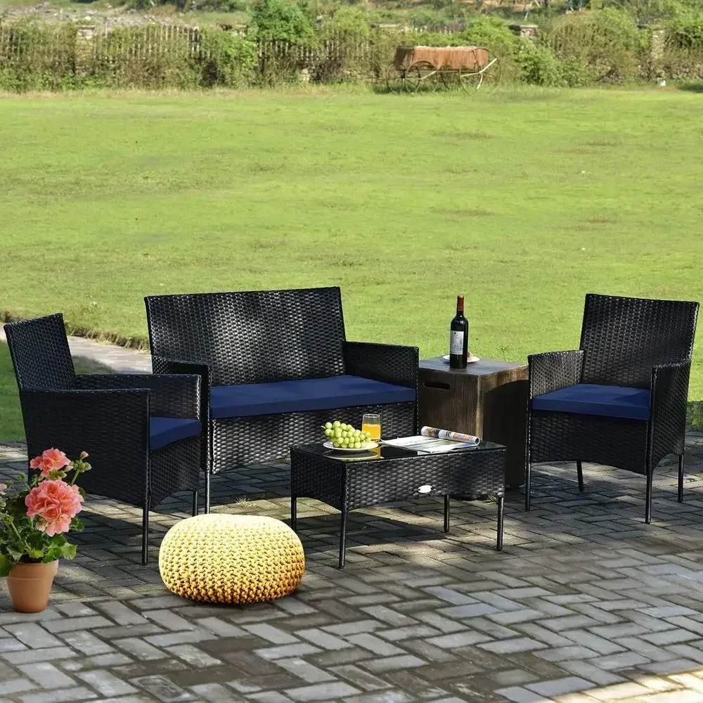 4-teiliges Outdoor-Gartenmöbel – Outdoor Furniture Loveseat Bewertung und Preis