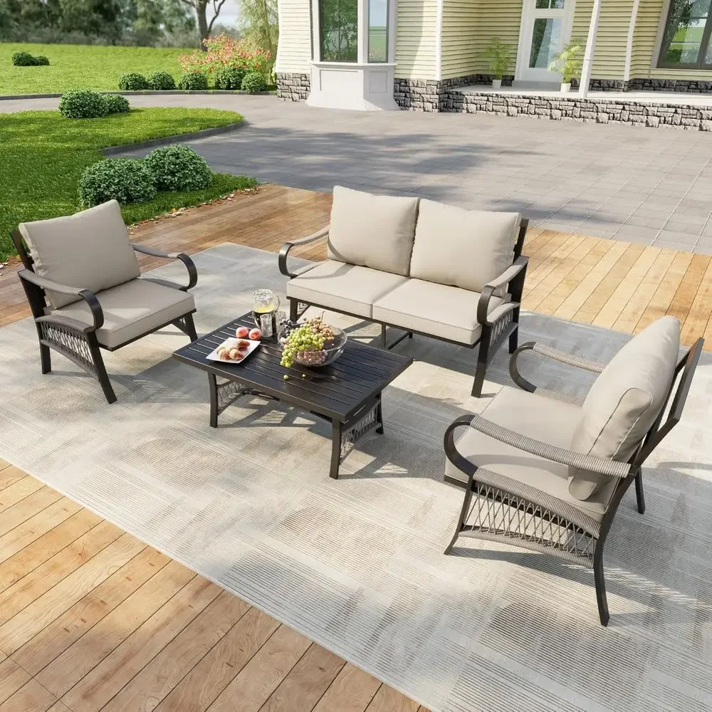 4-teiliges Gartenmöbel-Set aus – Outdoor Furniture Loveseat Bewertung und Preis