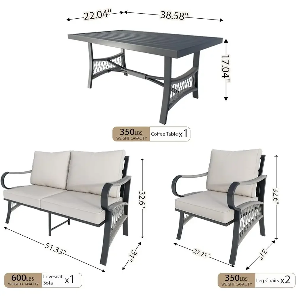 4-teiliges Gartenmöbel-Set aus – Outdoor Furniture Loveseat Bewertung und Preis