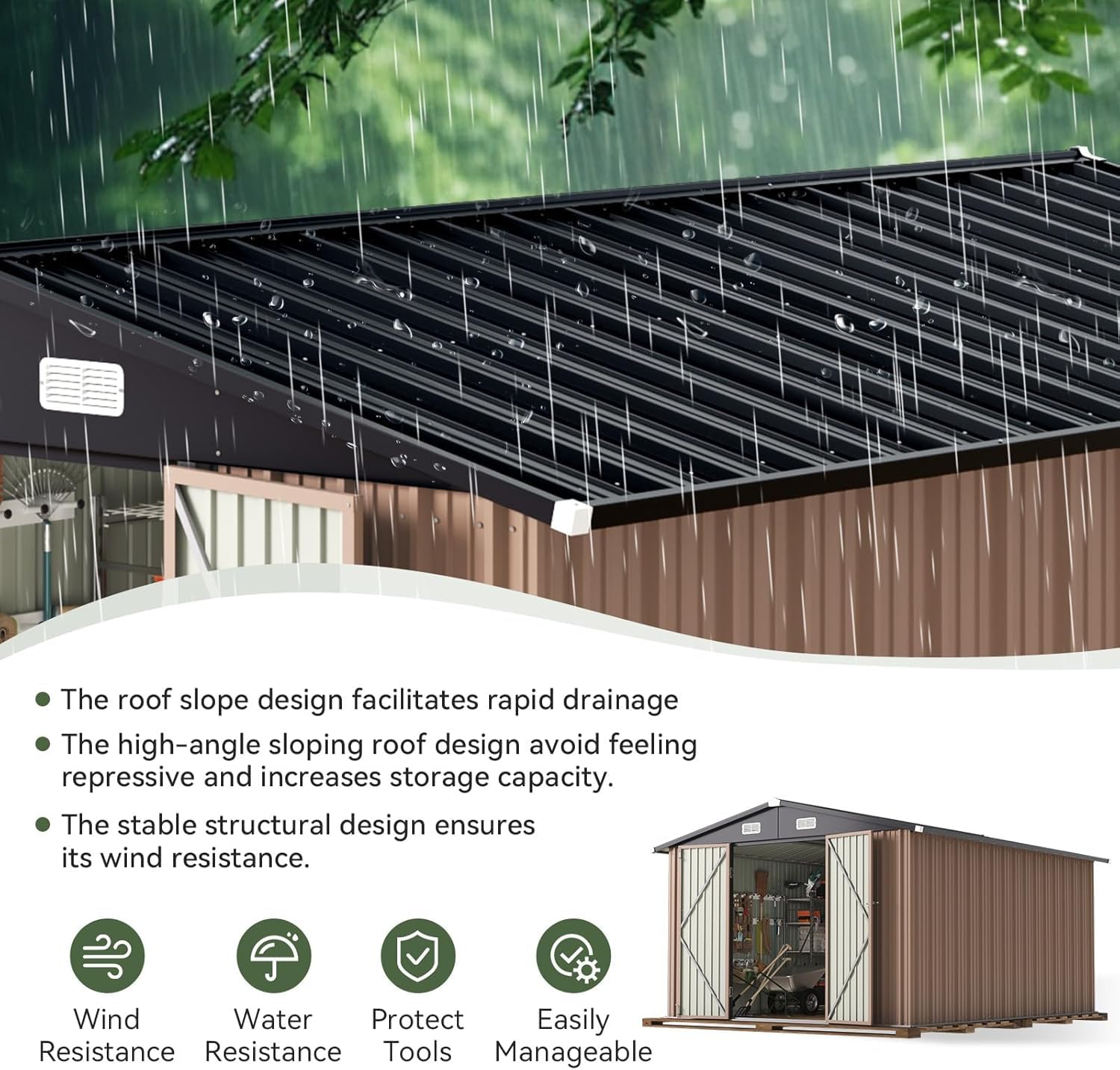 12 x 10FT Outdoor-Lagerschuppe – Outdoor Furniture Metal Bewertung und Preis