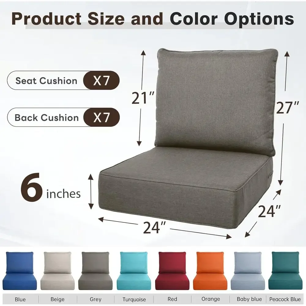 6-teiliges dickes Outdoor-Kiss – Outdoor Furniture Cushions 24 X 24 Bewertung und Preis