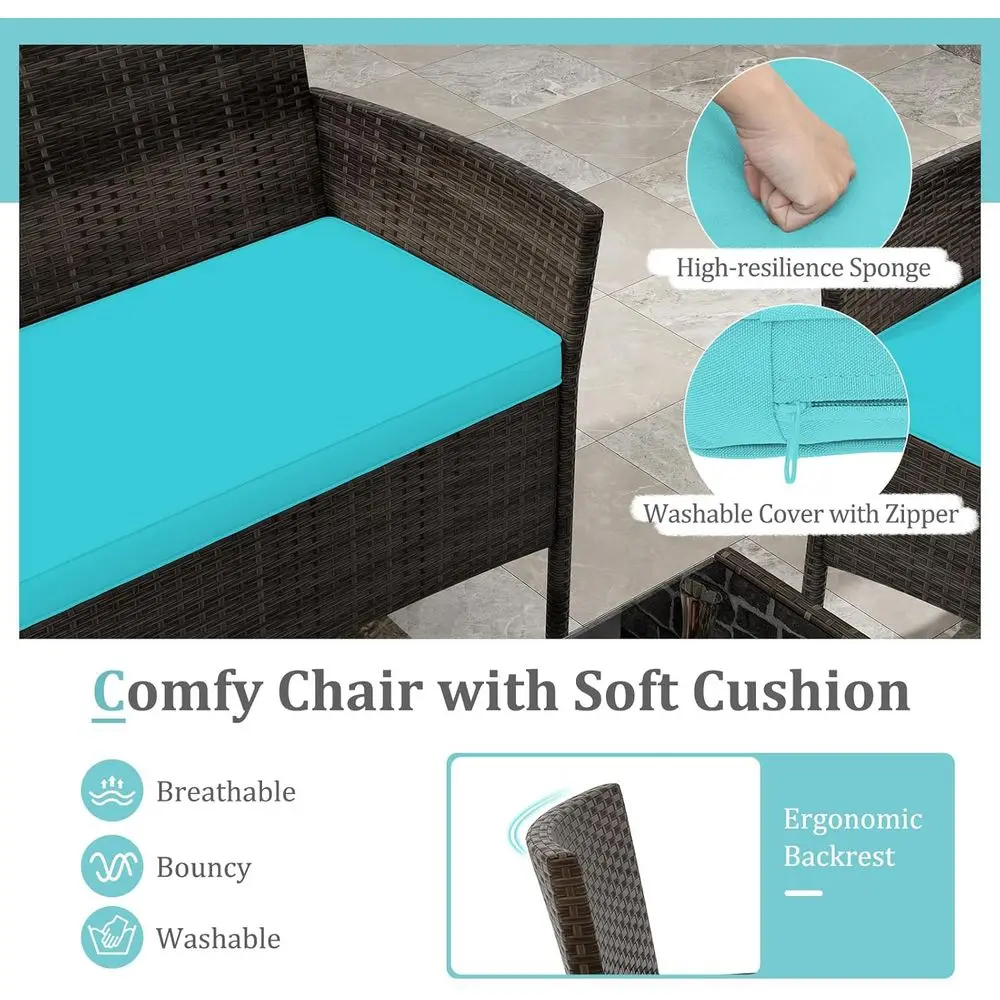 Türkises 4-teiliges Gartenmöbe – Outdoor Furniture Loveseat Bewertung und Preis