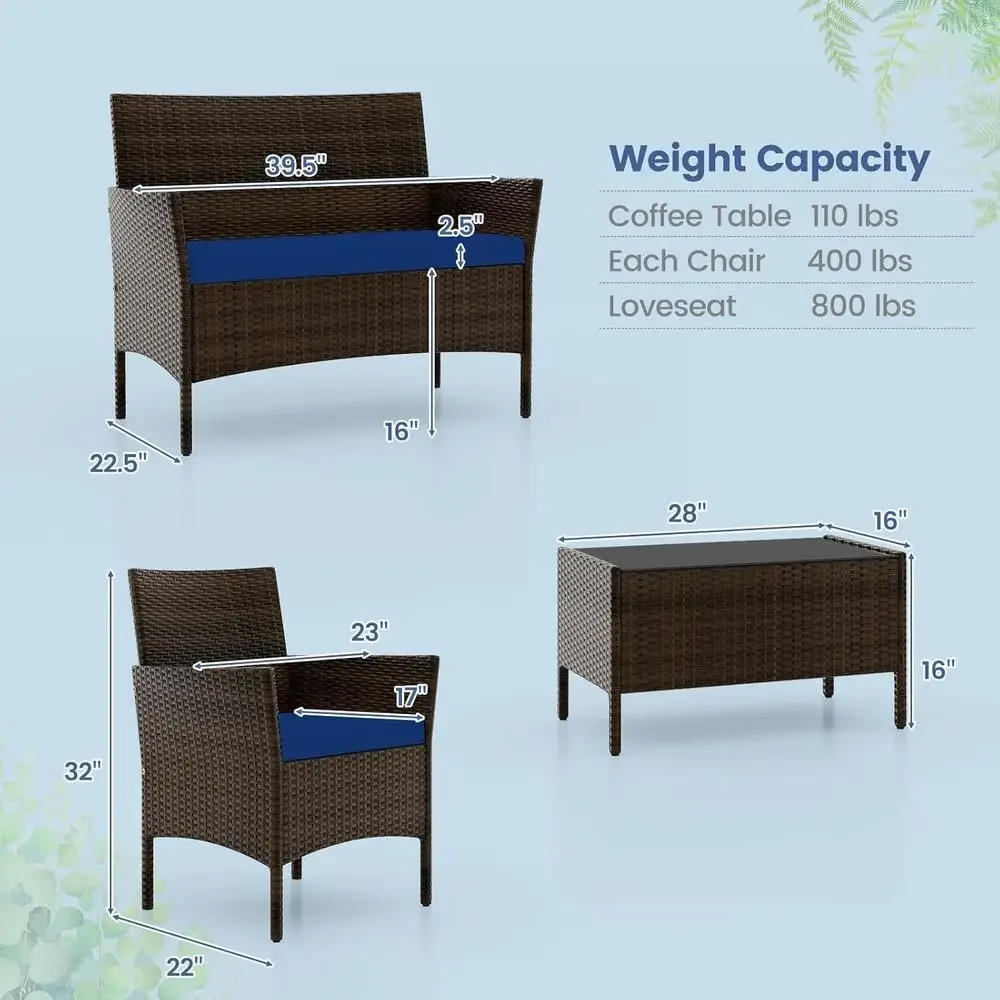 4-teiliges Gartenmöbel-Set aus – Outdoor Furniture Loveseat Bewertung und Preis