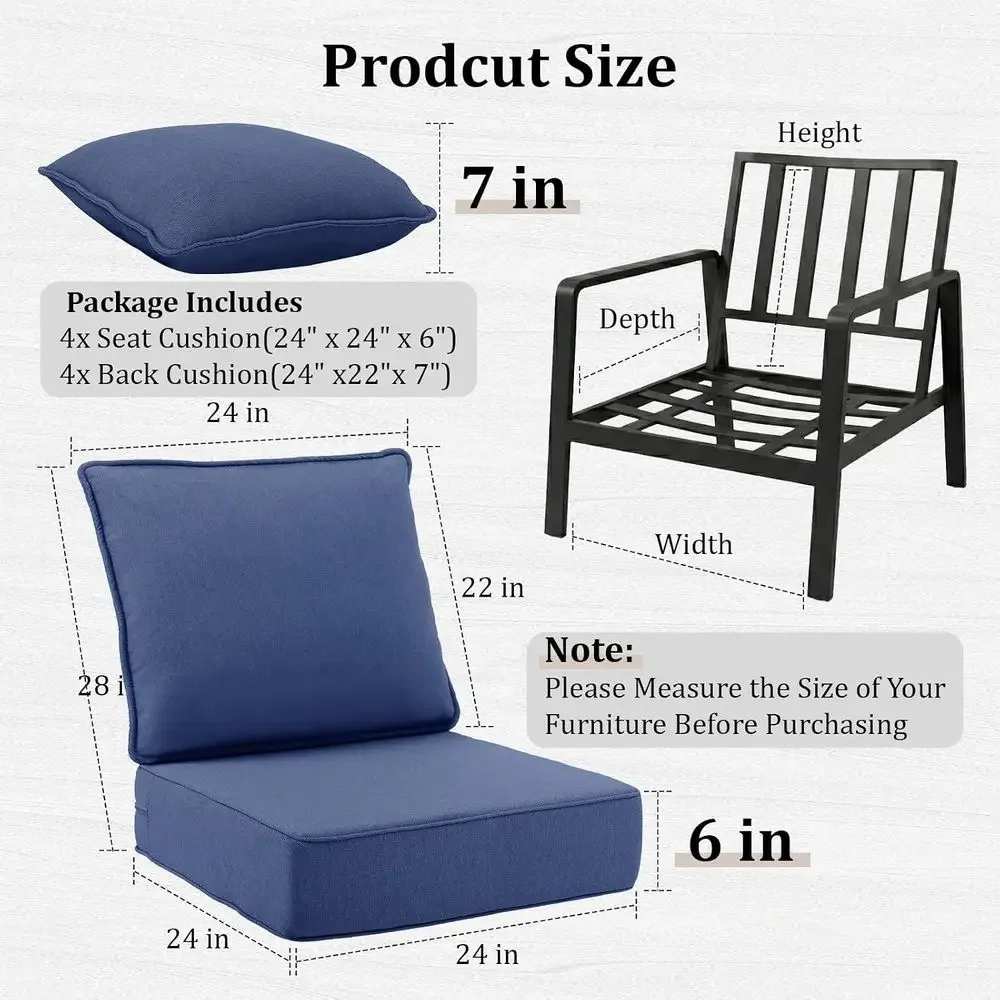 6 dicke Outdoor-Stuhlkissen, 2 – Outdoor Furniture Cushions 24 X 24 Bewertung und Preis