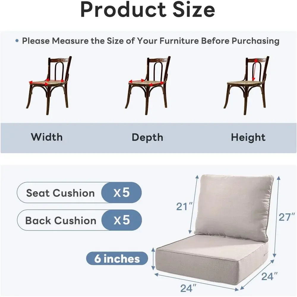 6 dicke Outdoor-Stuhlkissen (5 – Outdoor Furniture Cushions 24 X 24 Bewertung und Preis